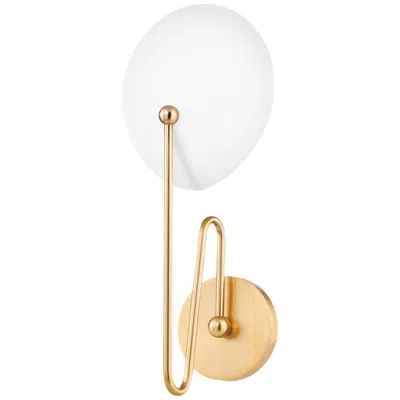 Hudson Valley Hattie 1 Light Wall Sconce Aged Brass/textured White Combo