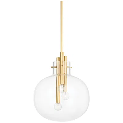 Hudson Valley Hempstead 13 3/4"w Aged Brass Pendant Light