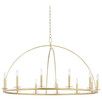 Hudson Valley Howell 47" Wide Aged Brass 12-light Chandelier