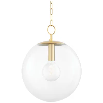 Hudson Valley Juliana 15 3/4" Wide Aged Brass Glass Globe Pendant