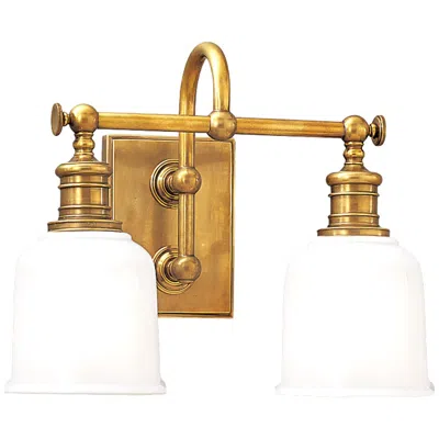 Hudson Valley Keswick 13 1/2"w Aged Brass Two-light Sconce