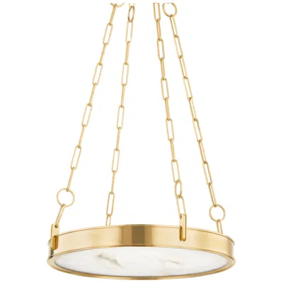 Hudson Valley Kirby 20" Wide Aged Brass 1 Light Led Chandelier