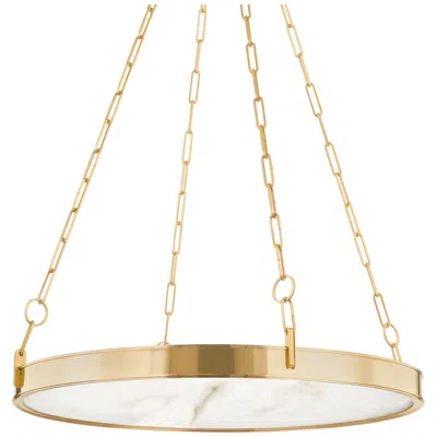 Hudson Valley Kirby 30" Wide Aged Brass 1 Light Led Chandelier