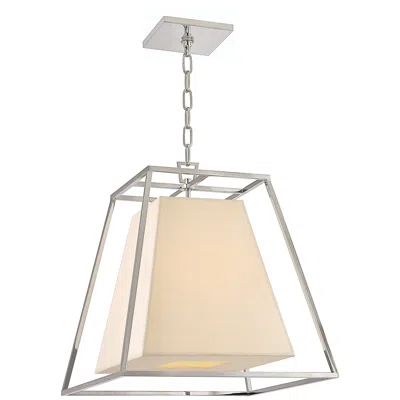 Hudson Valley Kyle 4 Light Pendant W/white Shade Polished Nickel