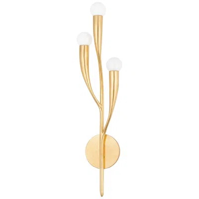 Hudson Valley Labra 24 1/2" High Vintage Gold Leaf 3-light Wall Sconce