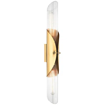 Hudson Valley Lefferts 26" High Aged Brass 2-light Wall Sconce