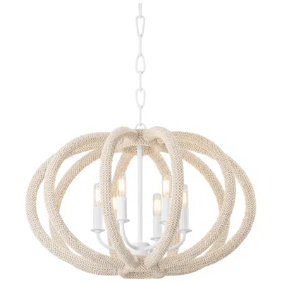 Hudson Valley Lewiston 24.5" 3 Lt. White Plaster Chandelier