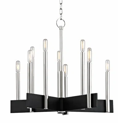 Hudson Valley Lighting Abrams 10 - Light Candle Style Classic / Traditional Chandelier In Polished Nickel