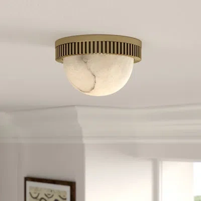 Hudson Valley Lighting Ainsley 1 Light Flush Mount In Aged Brass