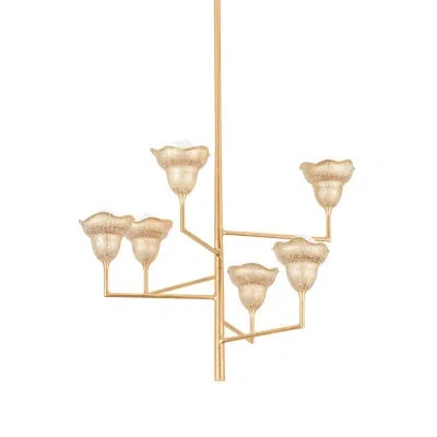 Hudson Valley Lighting Alora 6 Light Chandelier In Vintage Gold Leaf,gilded Ivory