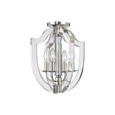 Hudson Valley Lighting Arietta 4-light 12.5" Semi Flush Mount In Polished Nickel