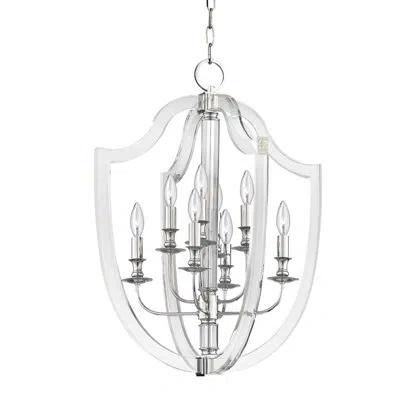 Hudson Valley Lighting Arietta 8 - Light Lantern Geometric Chandelier In Polished Nickel