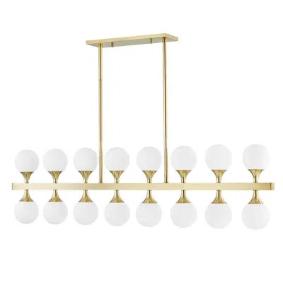 Hudson Valley Lighting Astoria 16 - Light Kitchen Island Linear Pendant In Aged Brass