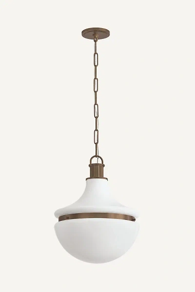 Hudson Valley Lighting Barryville Bronze Opal Glossy Glass Pendant In Brown