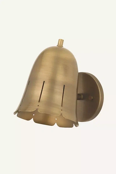 Hudson Valley Lighting Basil Flower Bell Patina Brass Wall Sconce In Gold