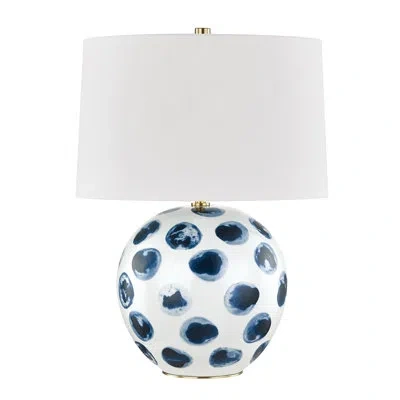Hudson Valley Lighting Blue Point 22" White/blue Dots Table Lamp