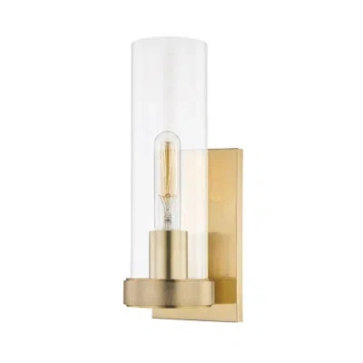 Hudson Valley Lighting Briggs 1 Light Wall Sconce In Aged Brass