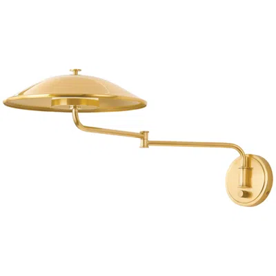 Hudson Valley Lighting Brockville 11.75 In. Aged Brass Plug-in Sconce
