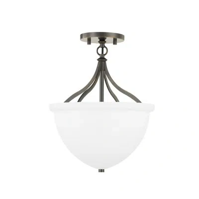 Hudson Valley Lighting Browne 1-light 11.25" Semi Flush Mount In Distressed Bronze