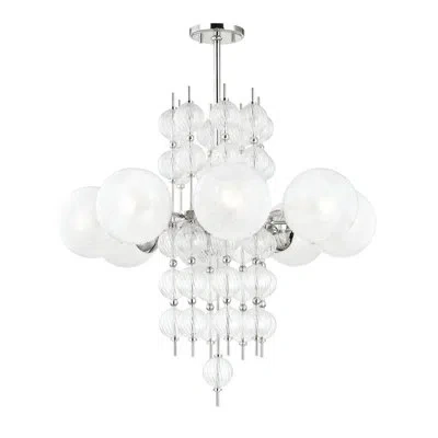 Hudson Valley Lighting Calypso 8 - Light Sputnik Modern Linear Chandelier In Polished Nickel