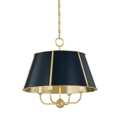 Hudson Valley Lighting Cambridge 4 Light Chandelier By Mark D. Sikes For  In Aged Brass,darkest Blue