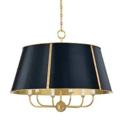 Hudson Valley Lighting Cambridge 6 Light Chandelier By Mark D. Sikes For  In Aged Brass,darkest Blue