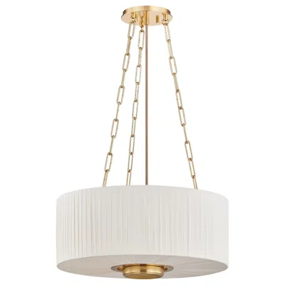 Hudson Valley Lighting Camby Pendant Aged Brass In White