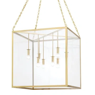 Hudson Valley Lighting Catskill 8 Light Lantern In Aged Brass