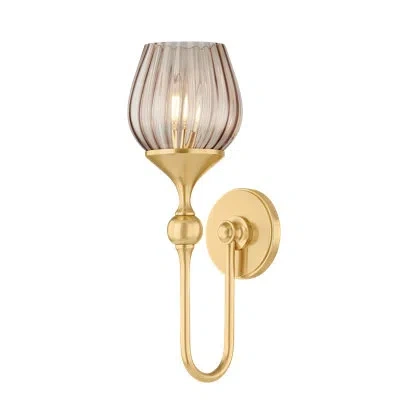 Hudson Valley Lighting Chatton Wall Sconce In Aged Brass In Brass;laminated Glass