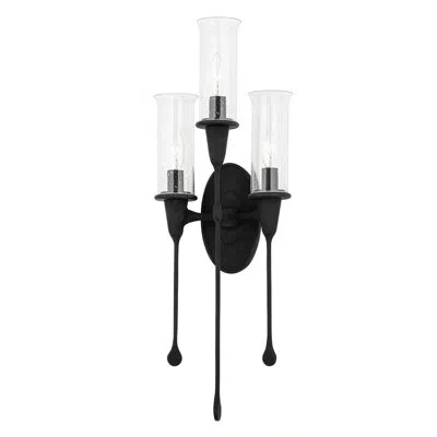 Hudson Valley Lighting Chisel 3 Light Wall Sconce In Black Iron