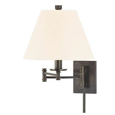Hudson Valley Lighting Claremont Swing Arm Lamp In White,old Bronze