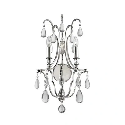 Hudson Valley Lighting Crawford 2 - Light Dimmable Candle Wall Light In Polished Nickel