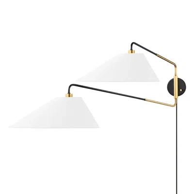 Hudson Valley Lighting Duo 2 Light Plug-in Sconce By Kelly Behun For  In Aged Brass,old Bronze;laiton Vieilli,bronze Vieilli