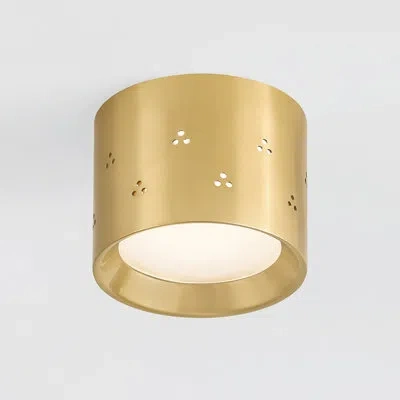 Hudson Valley Lighting Edisto Flush Mount In Distressed  By Cortney Bishop In Gold