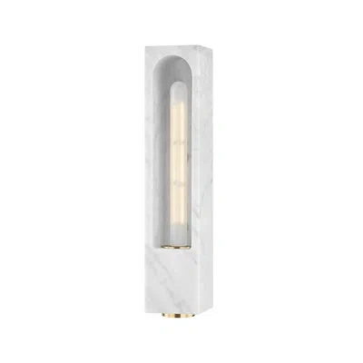 Hudson Valley Lighting Erwin - 1 Light Wall Sconce - White Marble Finish In Marbre Blanc;white Marble
