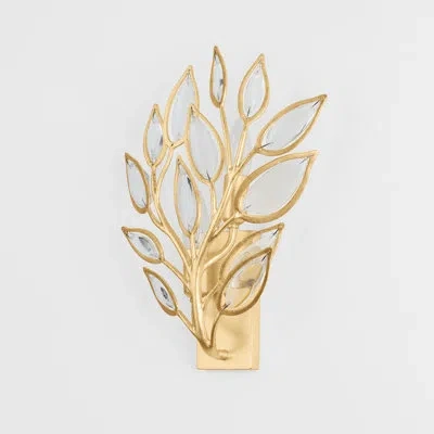 Hudson Valley Lighting Fairlee 2 Light Wall Sconce In Vintage Gold Leaf;feuille D'or Rétro