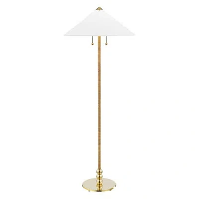Hudson Valley Lighting Flare 2 Light Floor Lamp In Aged Brass