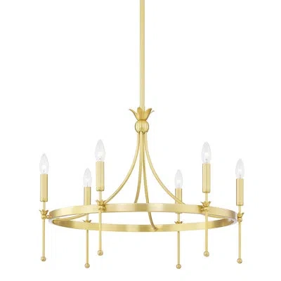 Hudson Valley Lighting Gates 6 Light Chandelier In Aged Brass