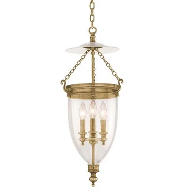 Hudson Valley Lighting Hanover 3 - Light Unique Urn Pendant In Aged Brass
