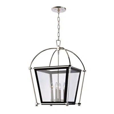 Hudson Valley Lighting Hollis 4 - Light Lantern Geometric Pendant In Polished Nickel