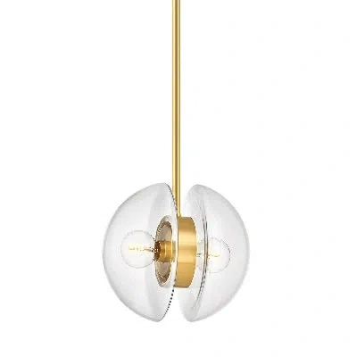 Hudson Valley Lighting Kert 2 Light Pendant In Aged Brass