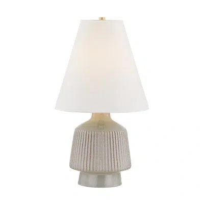 Hudson Valley Lighting King Table Lamp In Aged Brass And Ceramic Coccon By Cortney Bishop In Tan