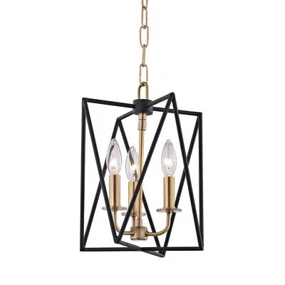 Hudson Valley Lighting Laszlo 3 - Light Unique / Statement Geometric Pendant In Aged Brass