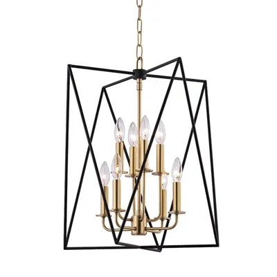Hudson Valley Lighting Laszlo 8 - Light Candle Style Geometric Chandelier In Aged Brass