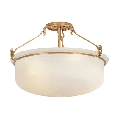 Hudson Valley Lighting Lowerre Semi Flush Patina Gold Leaf