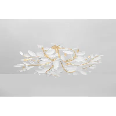 Hudson Valley Lighting Marabec 12 Light Semi Flush In Vintage Gold Leaf