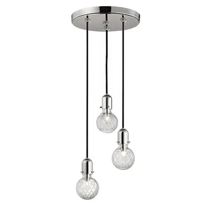 Hudson Valley Lighting Marlow 3 - Light Cluster Bulb Pendant In Polished Nickel