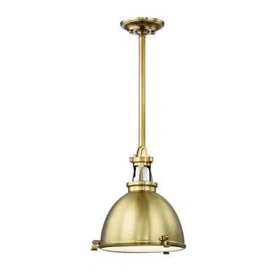 Hudson Valley Lighting Massena 1 - Light Single Bell Pendant In Old Bronze Metal,aged Brass