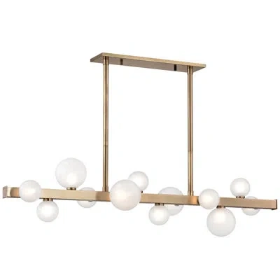 Hudson Valley Lighting Mini Hinsdale 12 - Light Kitchen Island Globe Pendant In Aged Brass