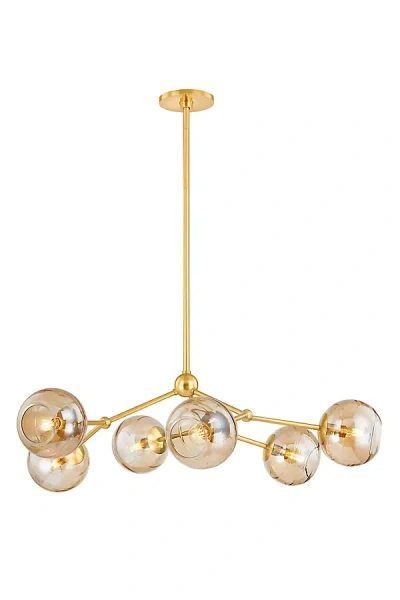 Hudson Valley Lighting Mitzi Trixie 6-light Aged Brass Chandelier With Champagne Glass In Gold